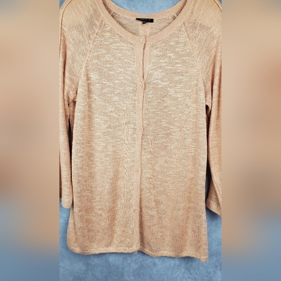 Lafayette 148 New York Women pale orange Front button down Linen Cardigan XXL - Picture 2 of 10